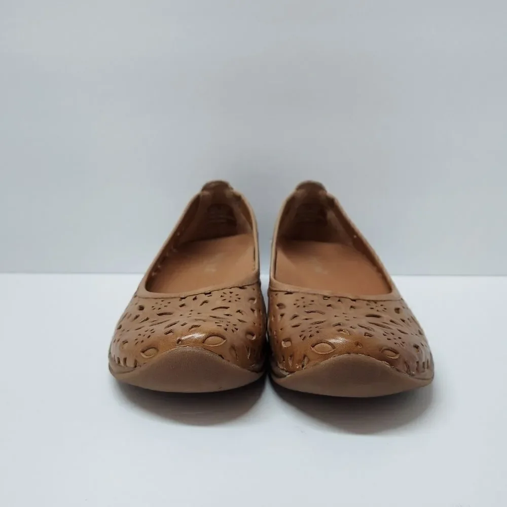 David Tate Sela Laser Cut Perforated Ballet Flats Size 9.5M